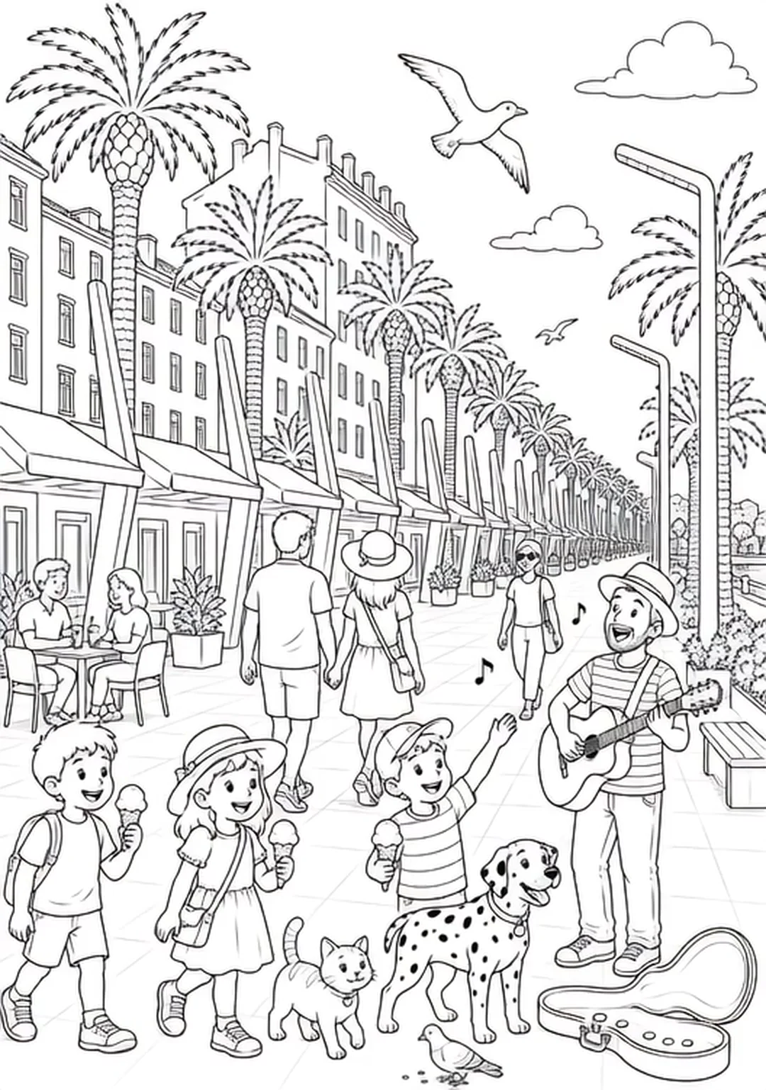 Riva promenade illustration